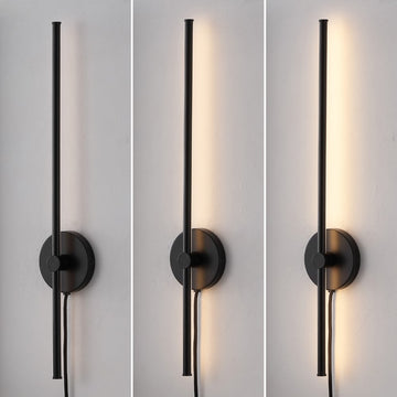 Anton 27.25" Modern Minimalist Iron Adjustable Bar Integrated LED Plug-In Sconce - JONATHAN Y
